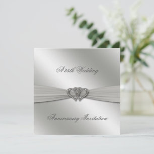 Klassische Silberne 25. Hochzeitstag Einladung