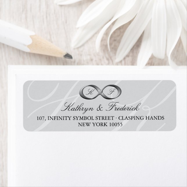 Klassische Silver Infinity Hand Clasp Hochzeitadre (Insitu)