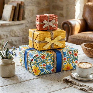 Klassische sizilianische Blätter Blumenmuster