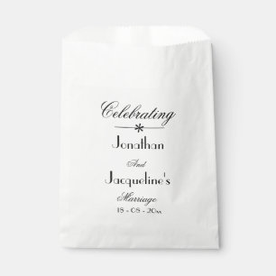 Klassische Skriptnamen für Hochzeiten Elegant Whit Geschenktütchen