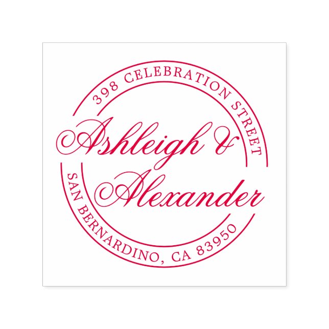 Klassische Skriptnamen Runde Rücksendeadresse Permastempel (Design)