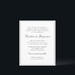 Klassische Skriptsprache Elegant Wedding Einladung<br><div class="desc">Stilvolle formelle Klassische Klassische Schrift Elegant All-in-One Hochzeit Einladung mit schmalen Grenzen in Schwarz</div>