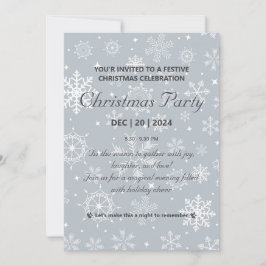 Klassische Snowflake Weihnachtsfeier Party Einladu Einladung
