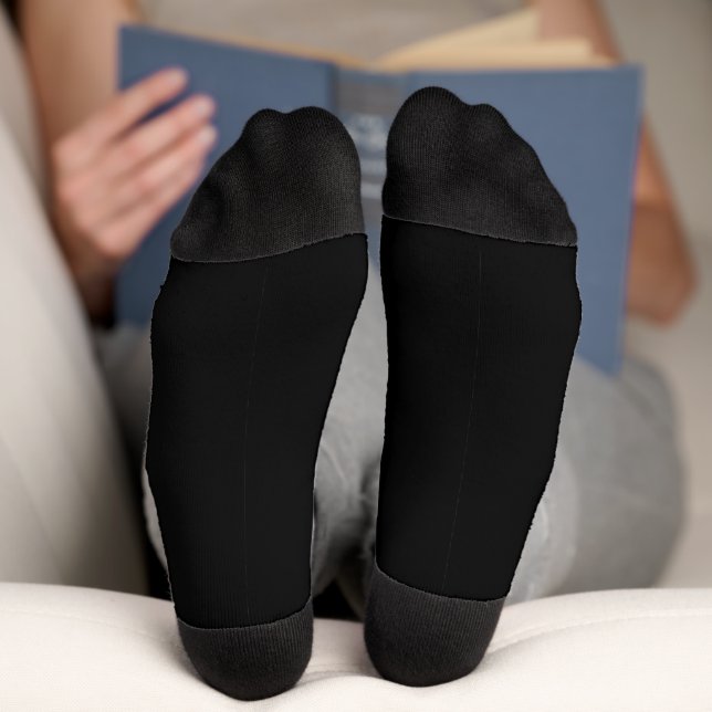Klassische Solid Black Socks für Alltag Socken (Unterseite)