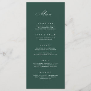 Klassische Speisekarte für Hochzeiten an der Rezep Menükarte