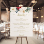 Klassische Speisekarte für Hochzeitsgetränke aus G Poster<br><div class="desc">Dieses klassische goldene Blumengetränkeschild ist perfekt für eine rustikale Hochzeit. Die Blume sind in den Farben Weiß,  Bordeaux und Gold gehalten,  Beeren mit grünem Blattwerk in eleganten Bouquets.</div>