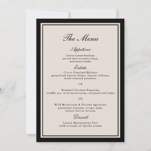 Klassische Speisekarte 'Old Money Wedding' Einladung