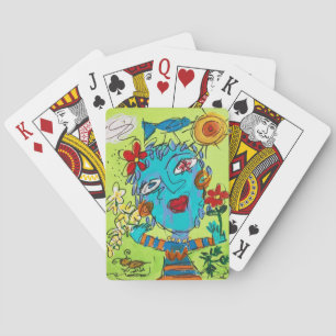 Klassische Spielkarten mit Art "Blume Child"