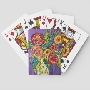 Klassische Spielkarten mit Blumenmuster