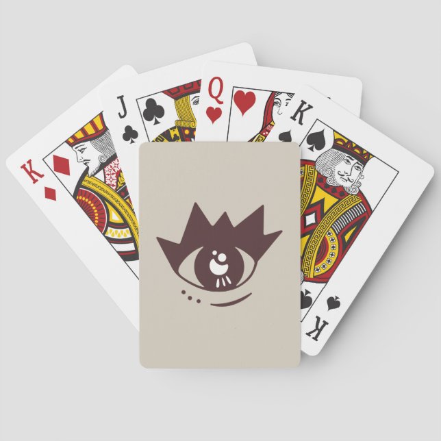 Klassische Spielkarten mit braunem Auge (Rückseite)