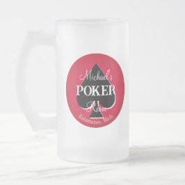 Klassische Spielkarten Poker Raum Mattglas Bierglas