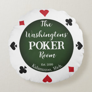 Klassische Spielkarten Pokerraum-Wurfdecke Rundes Kissen