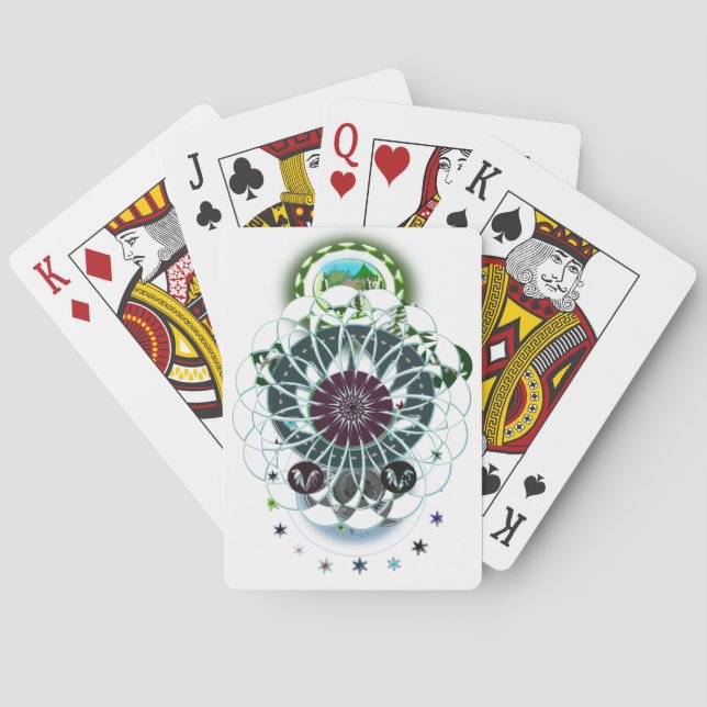 Klassische Spielkarten Schneefall (Rückseite)