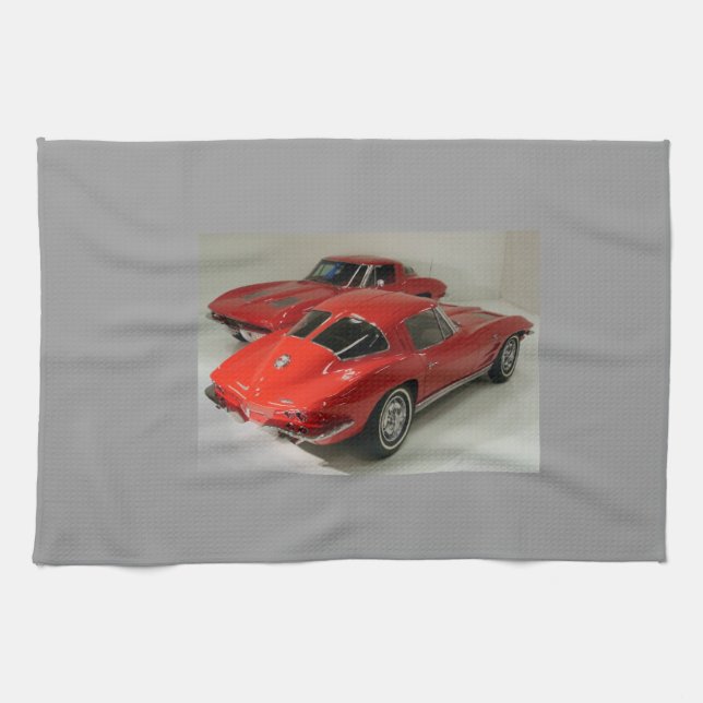 Klassische Split Window Red Corvette Handtuch (Horizontal)