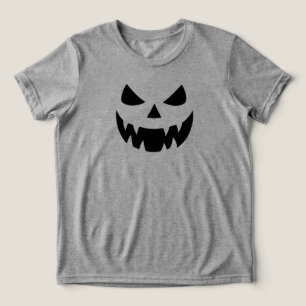 Klassische, spukhafte Kürbisgesicht Tri-Blend Shirt