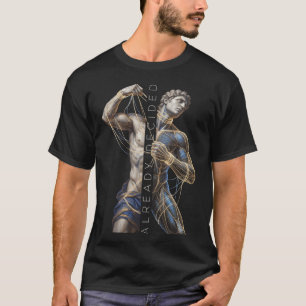 Klassische Statue Cyberpunk Drahtgitter Kunst T-Shirt