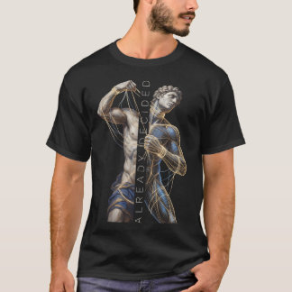 Klassische Statue Cyberpunk Drahtgitter Kunst T-Shirt