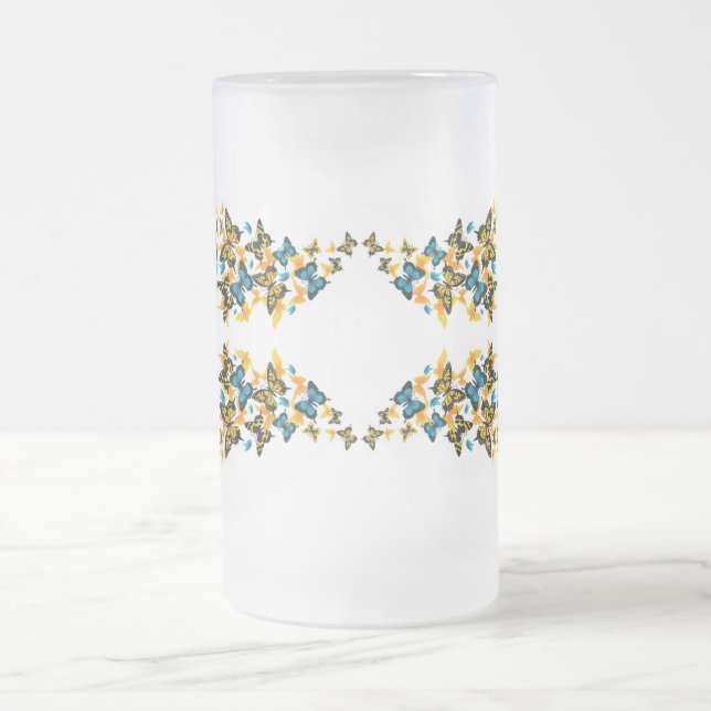 Klassische Stile Butterflies Mattglas Bierglas (Mittel)