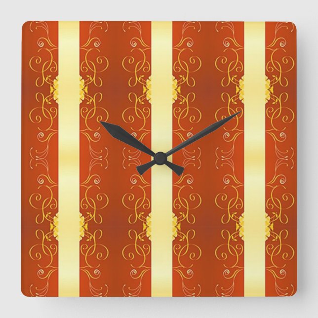 Klassische Stile Scrollwork-Wall-Uhr Quadratische Wanduhr (Vorderseite)