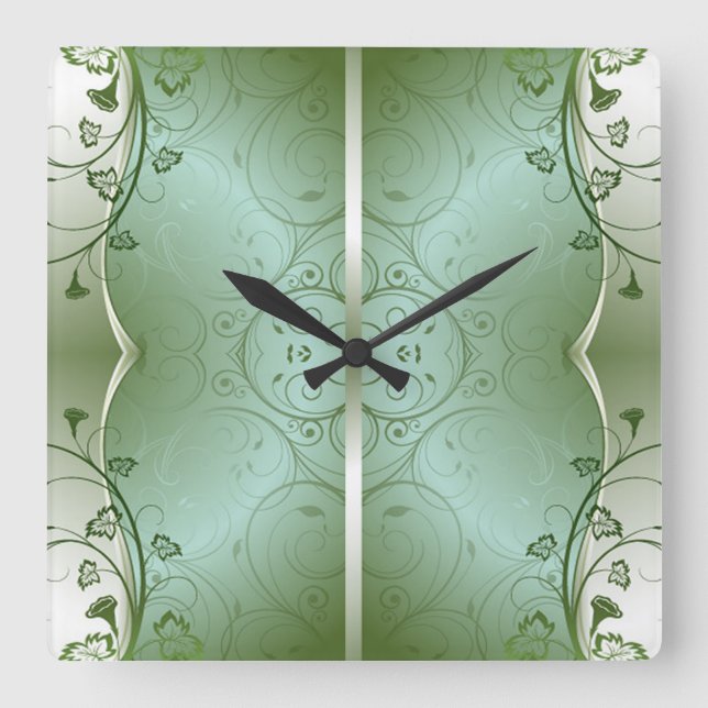 Klassische Stile Scrollwork-Wall-Uhr Quadratische Wanduhr (Vorderseite)