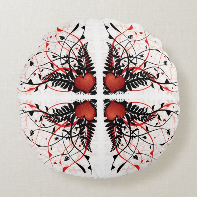 Klassische Stilrichtungen - Herz Rundes Kissen (Vorderseite)