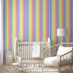 [klassische Streifen] Rainbow Retro Candy Stripes Tapete