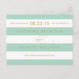 Klassische Streifen Save the Date Postkarte