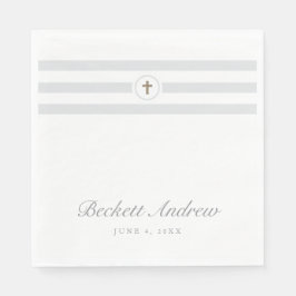 Klassische Stripe Christening und Taufe Serviette