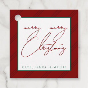 Klassische Stripe Holiday Geschenketiketten - Jewe Geschenkanhänger