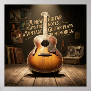 Klassische Sunburst-Hohlkörpergitarre Poster