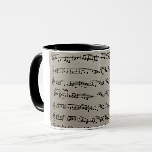 Klassische Symphonie-Musiknoten Tasse (Vorderseite Links)