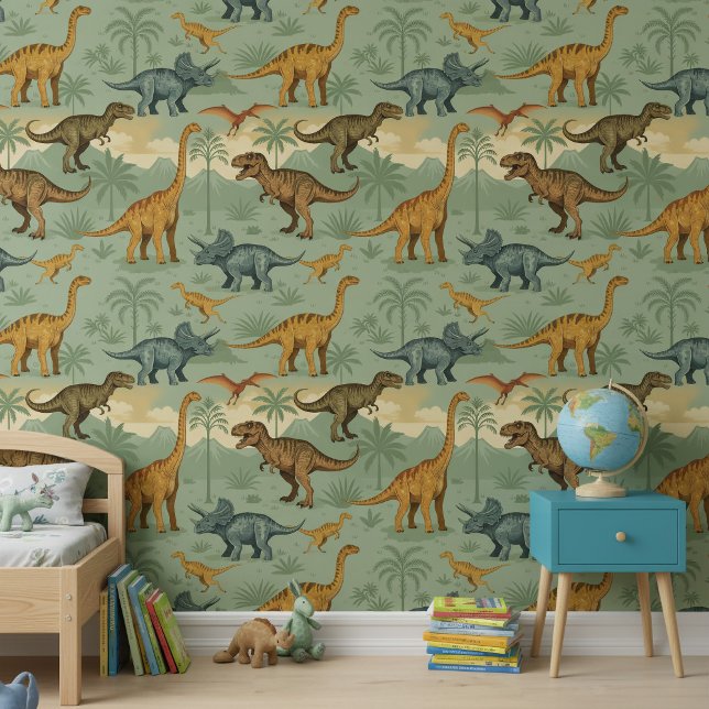 Klassische T-Rex Triceratops Dinosaurier-Szene ID1 Tapete (Von Creator hochgeladen)