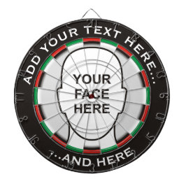 Klassische Tafel mit benutzerdefiniertem Text und Dartscheibe