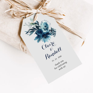 Klassische Tags für Hochzeitsfeiern mit Wasserfarb Geschenkanhänger