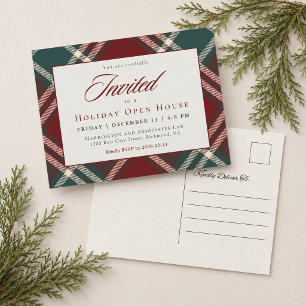 Klassische Tartan-Karo-Festouvertüre für Unternehm Feiertagspostkarte