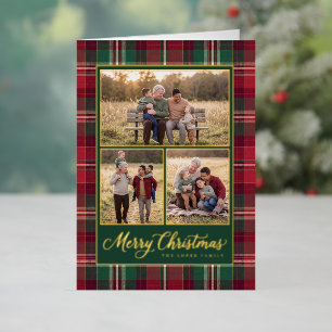 Klassische Tartan-Rahmen-Weihnachts-Fotocollage