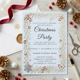 Klassische Tartan-Schrift-Weihnachtsfeier-Einladun Einladung