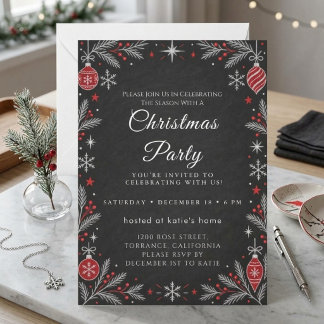 Klassische Tartan-Schrift-Weihnachtsfeier-Einladun Einladung