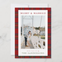 Klassische Tartan-Weihnachtskarte für Verheiratete