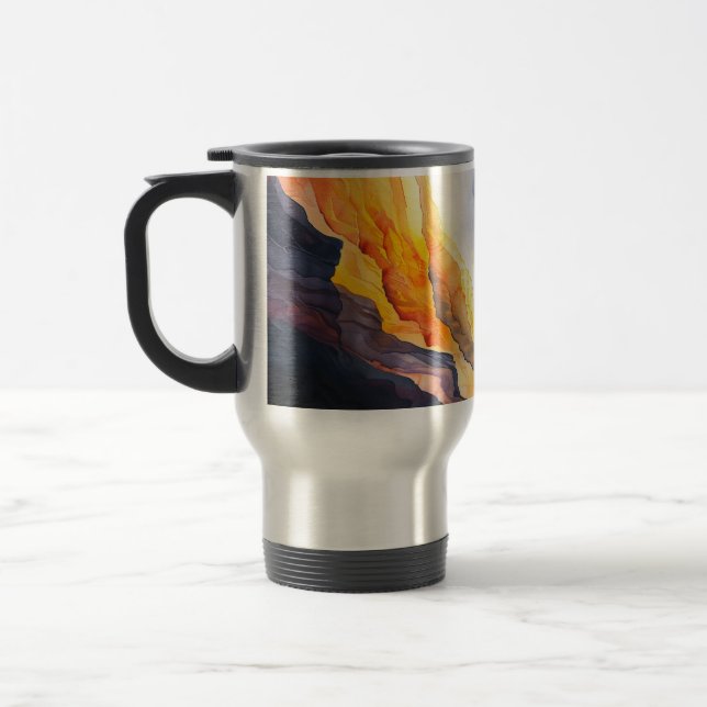 Klassische Tasse, 11 oz Sonnenuntergang in den Ber Reisebecher (Links)