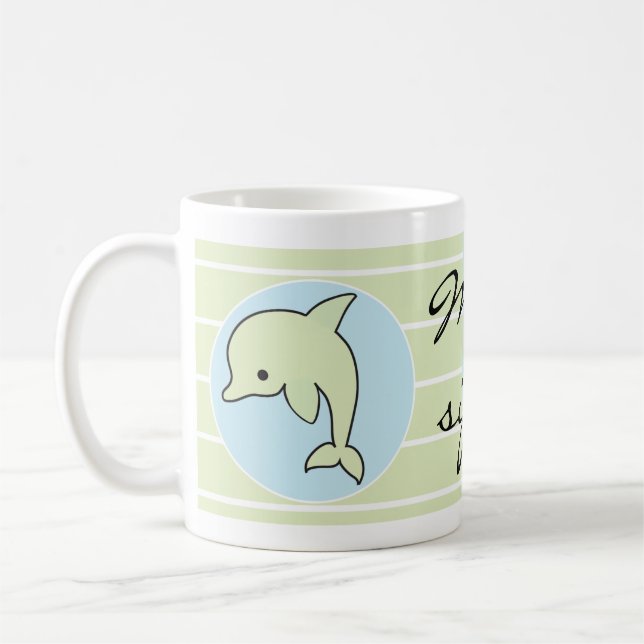 Klassische Tasse, Blue Dolphin Mommy's Sippy Cup Kaffeetasse (Links)
