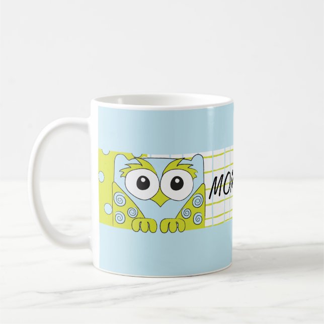 Klassische Tasse "Blue Owl Mommy's Sippy Cup" (Links)