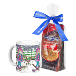 Klassische Tasse des Skimädchens mit Ghirardelli