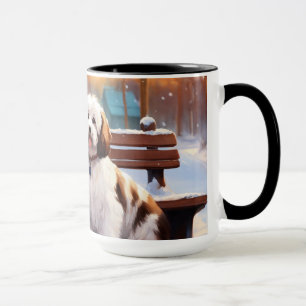 Klassische Tasse eines niedlichen Mädchens mit Hun