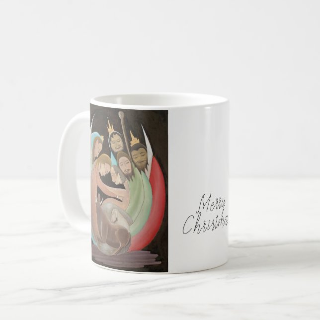 Klassische Tasse Frohe Weihnachten (Vorderseite Links)