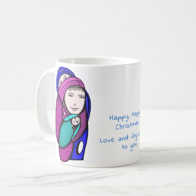 Klassische Tasse Frohe Weihnachten (Vorderseite Links)