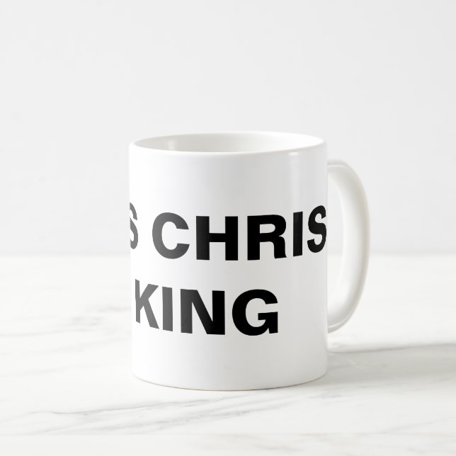 Klassische Tasse "Jesus Christus ist König" (VorderseiteRechts)