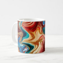 Klassische Tasse mit farbigem Marmordesign