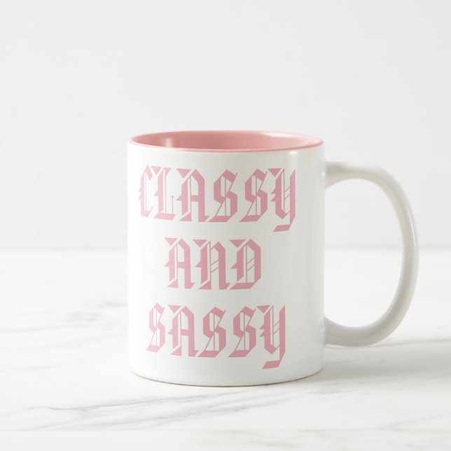 Klassische Tasse | Niedlich Pink Spaß Slogan Tasse (Rechts)