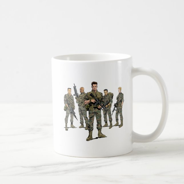 Klassische Tasse - "Rückstoß-" Marinesoldaten u. (Rechts)